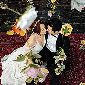 çiçekli düğün fotoğraf konsepti